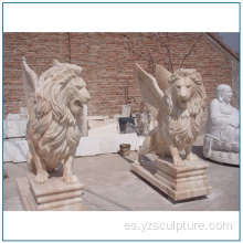 Estatua del león del animal del jardín de piedra de la talla de la mano